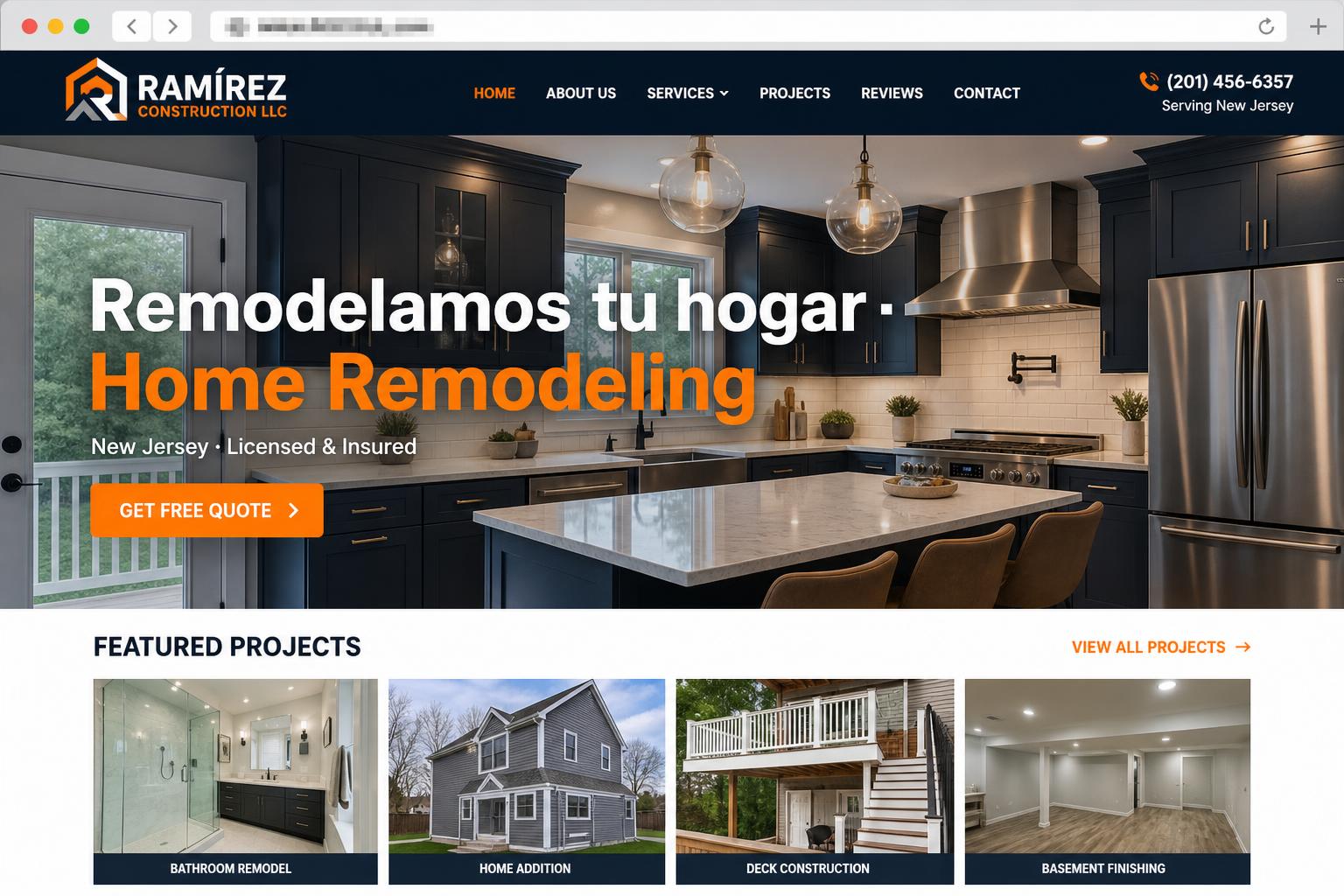 Vista de referencia de Ramírez Construction Group · New Jersey